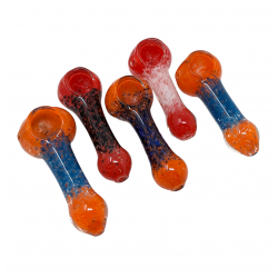 3" 3 Tone Frit & Art Body Hand Pipe (Pack Of 5) - [ZD17]